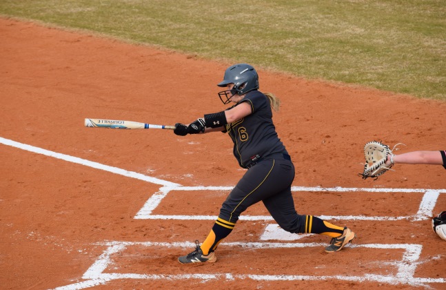 Taylor Sheffield with one of her 5 hits on the day