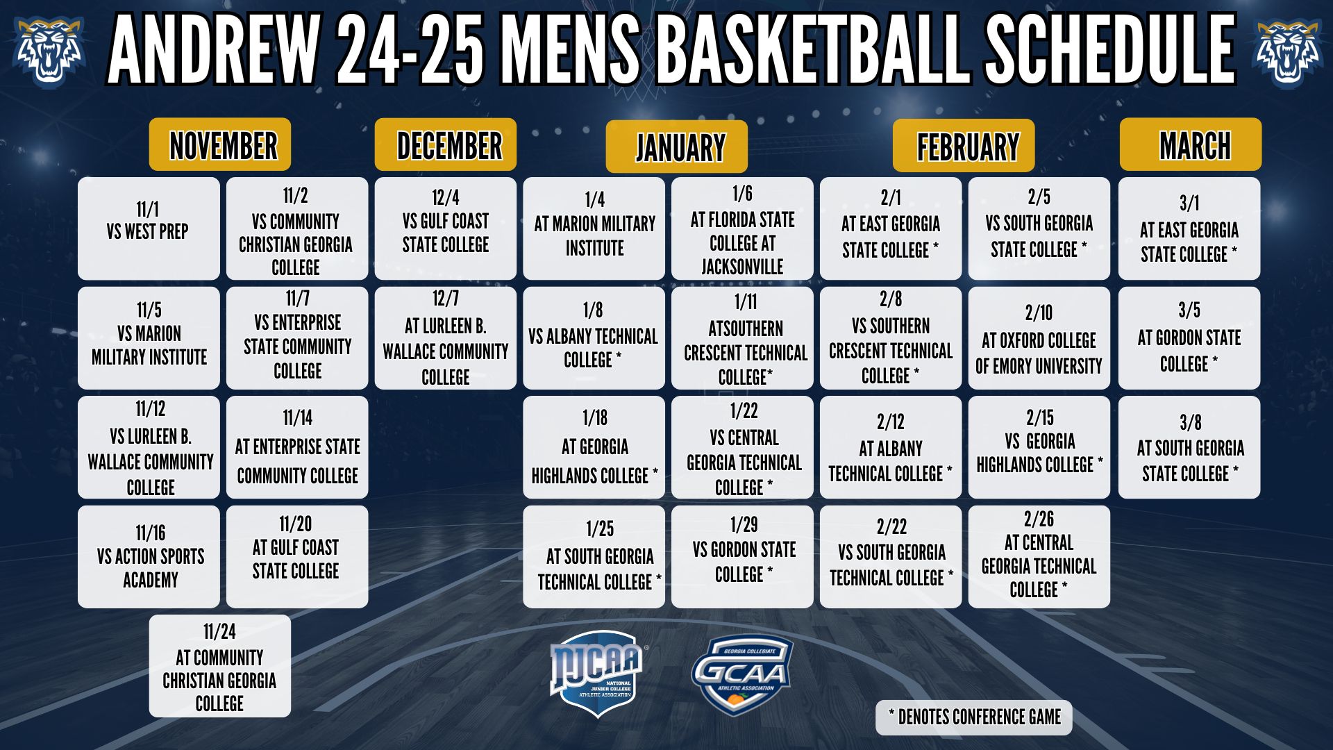 Men's Basketball Release 2024-2025 Schedule