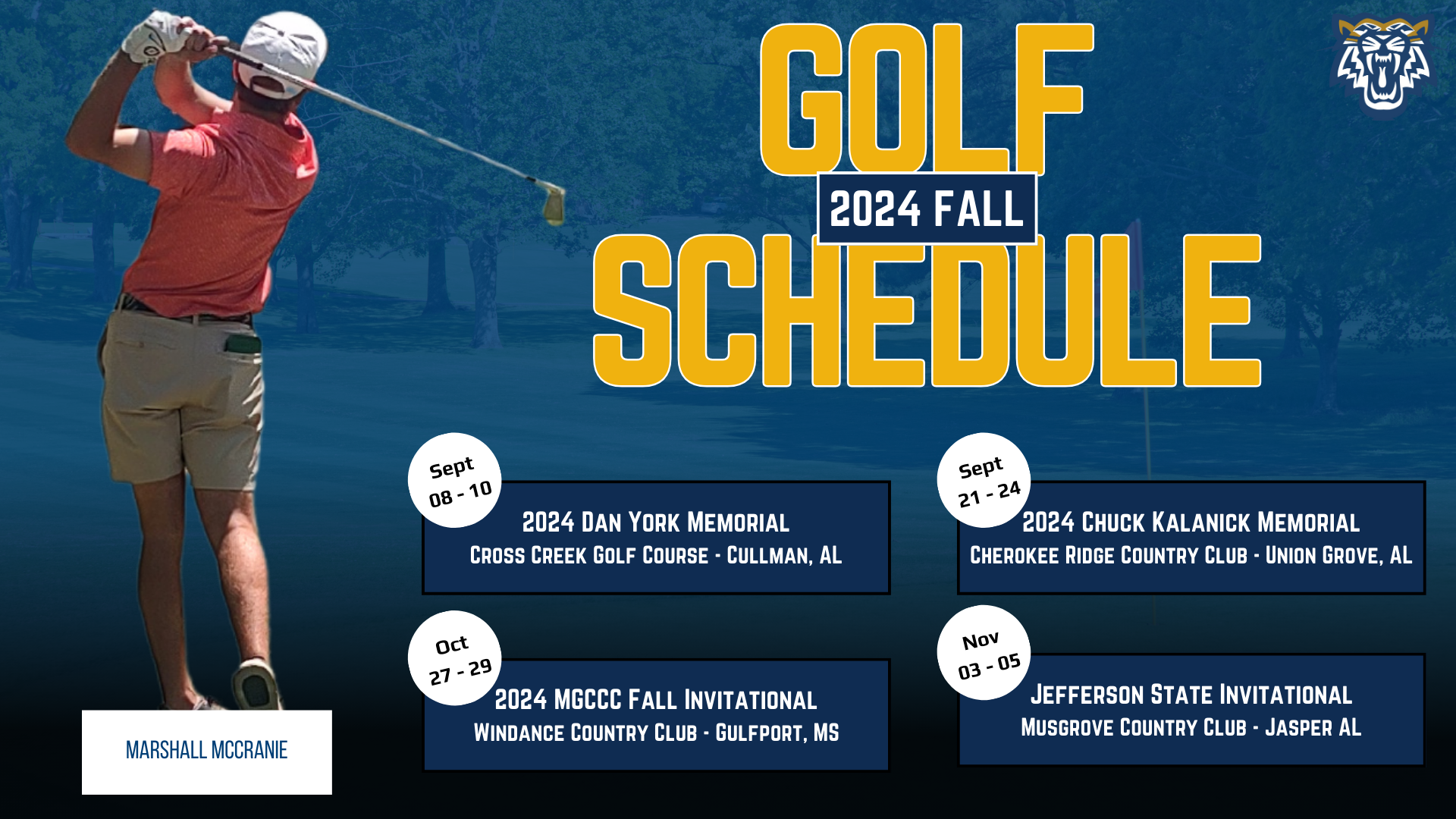 Golf Fall 2024 Schedule Release